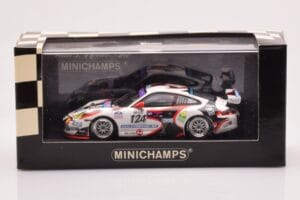 Porsche 911 997 GT3 Cup #124 Mattheus / Geoffroy / Vanbellingen / Fumal 24 Hours of Spa 2005 Minichamps 1:43 400056224 Metal — billede 4 af 4