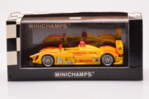 Porsche RS Spyder LMP2 #7 R. Dumas / T. Bernhard / E. Collard Sebring 12 Hours Winners 2008 Minichamps 1:43 400086807 Metal — billede 4 af 4