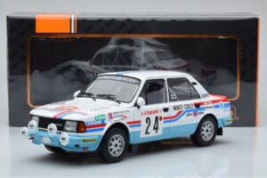 Skoda 130 L Night Version #24 J. Augland Rally Monte Carlo 1987 IXO 1:18 18RMC156 Metal — billede 6 af 6