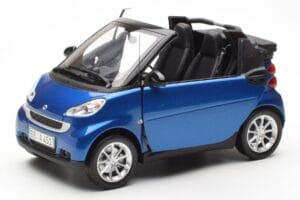 Smart Fortwo 451 Cabrio Blå & Sort Minichamps 1:18 150036330 Metal — billede 2 af 8