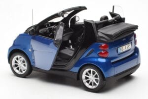 Smart Fortwo 451 Cabrio Blå & Sort Minichamps 1:18 150036330 Metal — billede 5 af 8