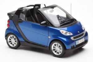 Smart Fortwo 451 Cabrio Blå & Sort Minichamps 1:18 150036330 Metal — billede 6 af 8