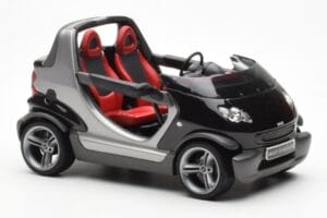 Smart Fortwo Crossblade Cabriolet Sølv Sort Kyosho 1:18 13440 Metal — billede 4 af 6