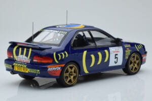 Subaru Impreza 555 #5 C. Sainz / L. Moya Tour de Corse 1995 IXO 1:18 18RMC063A Metal — billede 2 af 6