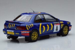 Subaru Impreza #4 C. McRae / D. Ringer Winner RAC Rally 1994 Kyosho 1:18 08962A Metal — billede 3 af 9