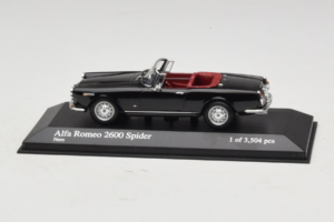 Alfa Romeo 2600 Spider Sort Minichamps 1:43 400120630 Metal