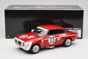 Alfa Romeo GTA 1300 Junior #33 T. Hezemans / G. van Lennep Hezemans Jarama 1972 Minichamps 1:18 100721233 Metal — billede 8 af 8