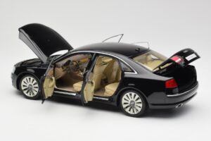 Audi A8 D3 W12 Sort Kyosho 1:18 09212BK Metal — billede 5 af 8