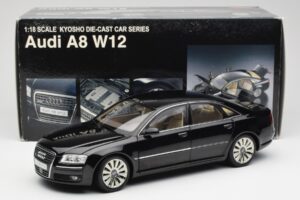 Audi A8 D3 W12 Sort Kyosho 1:18 09212BK Metal — billede 8 af 8