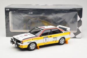 Audi Quattro A2 Audi Sport #1 W. Röhrl / C. Geistdörfer DNF Sanyo Rally of New Zealand 1984 Minichamps 1:18 155841101 Metal — billede 6 af 6