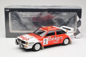 Audi Quattro A2 #2 B. Waldegård / H-T. Thorszelius Belga Team Winners Boucles de Spa 1985 Minichamps 1:18 155851102 Metal — billede 6 af 6
