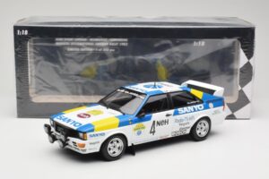 Audi Quattro #4 S. Blomqvist / B. Cederberg Audi Sport Sweden Winners International Swedish Rally 1982 Minichamps 1:18 155821 — billede 6 af 6