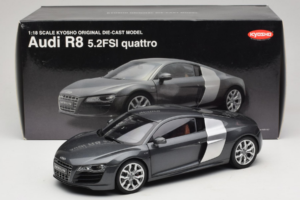 Audi R8 5.2 FSI Quattro Daytona Grey Kyosho 1:18 09216DG Metal — billede 7 af 7