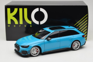 Audi RS4 B9 Avant Darwin Pro Blå Kilo Works 1:18 KLW002303 Metal — billede 8 af 8