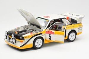 Audi Sport Quattro S1 #5 W. Rohrl / C. Geistdorfer Rally Sanremo Winner 1985 AUTOart 1:18 88503 Komposit — billede 2 af 8
