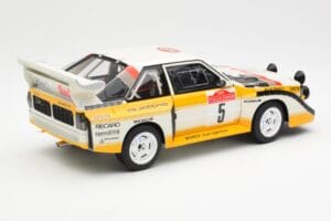 Audi Sport Quattro S1 #5 W. Rohrl / C. Geistdorfer Rally Sanremo Winner 1985 AUTOart 1:18 88503 Komposit — billede 3 af 8