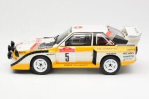 Audi Sport Quattro S1 #5 W. Rohrl / C. Geistdorfer Rally Sanremo Winner 1985 AUTOart 1:18 88503 Komposit — billede 4 af 8