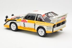 Audi Sport Quattro S1 #5 W. Rohrl / C. Geistdorfer Rally Sanremo Winner 1985 AUTOart 1:18 88503 Komposit — billede 7 af 8