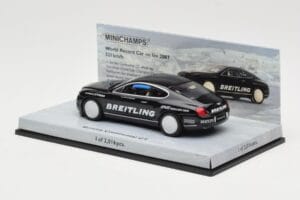 Bentley Continental GT World Record Car on Ice Sort Minichamps 1:43 436139026-O Metal — billede 3 af 4