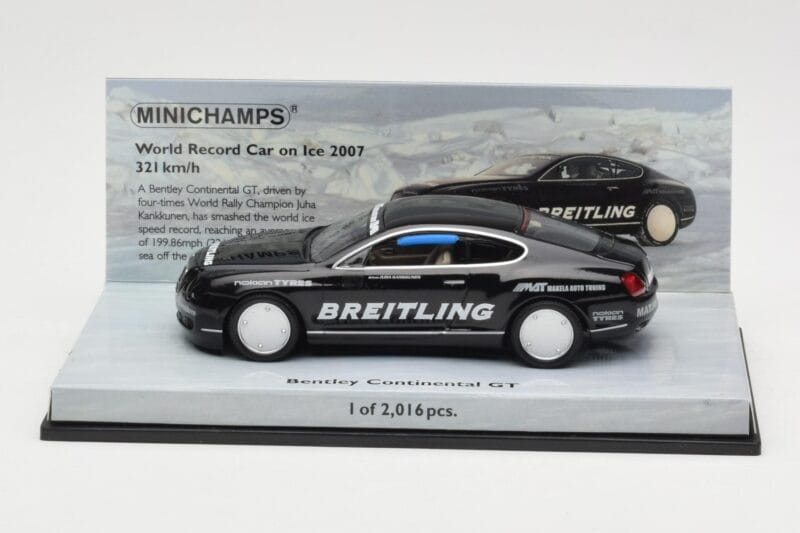 Bentley Continental GT World Record Car on Ice Sort Minichamps 1:43 436139026-O Metal