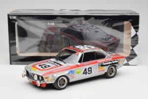 BMW 2800 CS E9 #49 Team Schnitzer G. Herzog / H. Heyer 24 Hours of Spa 1972 Minichamps 1:18 155722749 Metal — billede 6 af 6