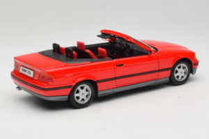 BMW 325i E36 Cabriolet Rød Maisto 1:18 50229 Metal — billede 3 af 8
