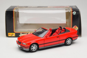 BMW 325i E36 Cabriolet Rød Maisto 1:18 50229 Metal — billede 8 af 8
