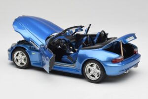 BMW Z3 E36 M Roadster Estoril Blue Bburago 1:18 3349-M1 Metal — billede 5 af 8
