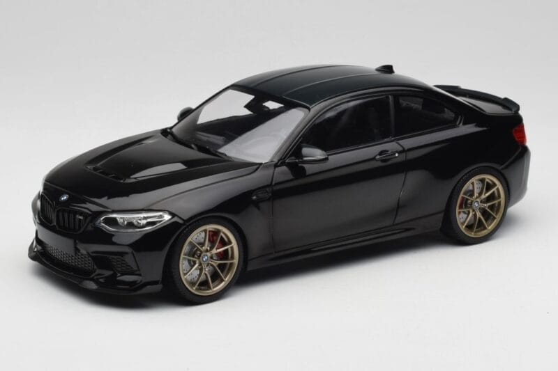 BMW M2 CS F87 Sort Metallic Med Guldfælge Minichamps 1:18 155021021 Metal