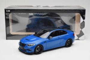 BMW M2 CS F87 Blå Metallic Med Sorte Fælge Minichamps 1:18 155021022 Metal — billede 6 af 6