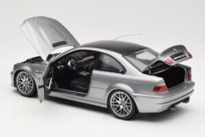 BMW M3 E46 CSL Sølv Kyosho 1:18 08506S Metal — billede 5 af 8