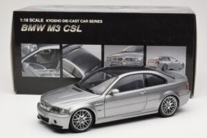 BMW M3 E46 CSL Sølv Kyosho 1:18 08506S Metal — billede 8 af 8