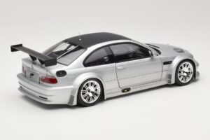 BMW M3 E46 GTR Street Sølv With Carbon Roof Minichamps 1:18 100012102 Metal — billede 3 af 8