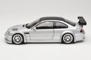 BMW M3 E46 GTR Street Sølv With Carbon Roof Minichamps 1:18 100012102 Metal — billede 4 af 8