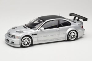 BMW M3 E46 GTR Street Sølv With Carbon Roof Minichamps 1:18 100012102 Metal
