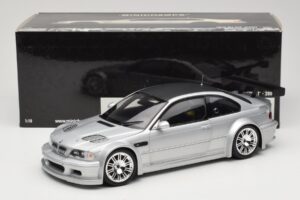 BMW M3 E46 GTR Street Sølv With Carbon Roof Minichamps 1:18 100012102 Metal — billede 8 af 8