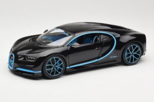 Bugatti Chiron Sort & Blå Bburago 1:18 18-11040BK Metal