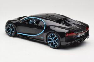 Bugatti Chiron Sort & Blå Bburago 1:18 18-11040BK Metal — billede 7 af 8