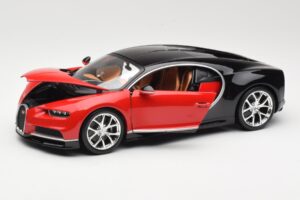 Bugatti Chiron Sort & Rød Bburago 1:18 18-11040 Metal — billede 2 af 8