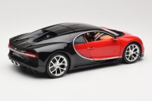 Bugatti Chiron Sort & Rød Bburago 1:18 18-11040 Metal — billede 3 af 8