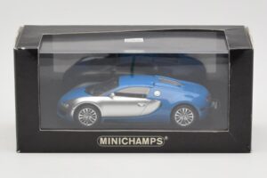 Bugatti Veyron Centenaire Blå Metallic Sølv Minichamps 1:43 400110850 Metal — billede 4 af 4