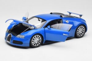 Bugatti Veyron Lyseblå Mørkeblå Minichamps 1:18 100110821 Metal — billede 2 af 8