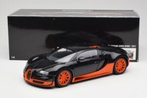 Bugatti Veyron Super Sport World Record Edition Carbon & Orange Minichamps 1:18 100110840 Metal — billede 8 af 8