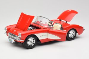 Chevrolet Corvette C1 Roadster Rød Bburago 1:18 3024 Metal — billede 2 af 8