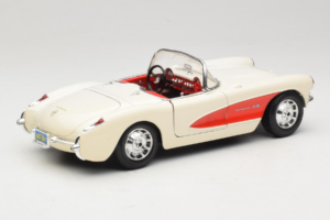 Chevrolet Corvette C1 Hvid & Rød Bburago 1:18 3024-M3 Metal — billede 3 af 8