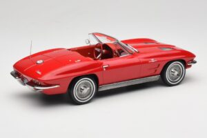 Chevrolet Corvette C2 Sting Ray Cabriolet Riverside Red Norev 1:18 189056 Metal — billede 2 af 6
