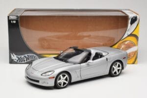 Chevrolet Corvette C6 Cabriolet Sølv Hot Wheels 1:18 B6052 Metal — billede 8 af 8