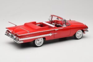Chevrolet Impala Cabriolet Rød Welly 1:18 9864W Metal — billede 3 af 8