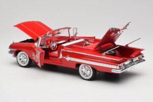 Chevrolet Impala Cabriolet Rød Welly 1:18 9864W Metal — billede 5 af 8