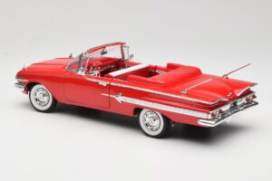 Chevrolet Impala Cabriolet Rød Welly 1:18 9864W Metal — billede 7 af 8